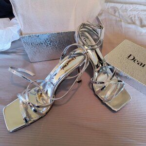 Womens Lace up Heels Stiletto High Heeled Sandals Open Toe Strappy 3.5" Heels